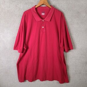 Harbor Bay Shirt Mens 5XLT Red Short Sleeve Cotton‎ Polo Big Tall Casual